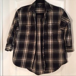 Madewell black & white plaid flannel shirt…